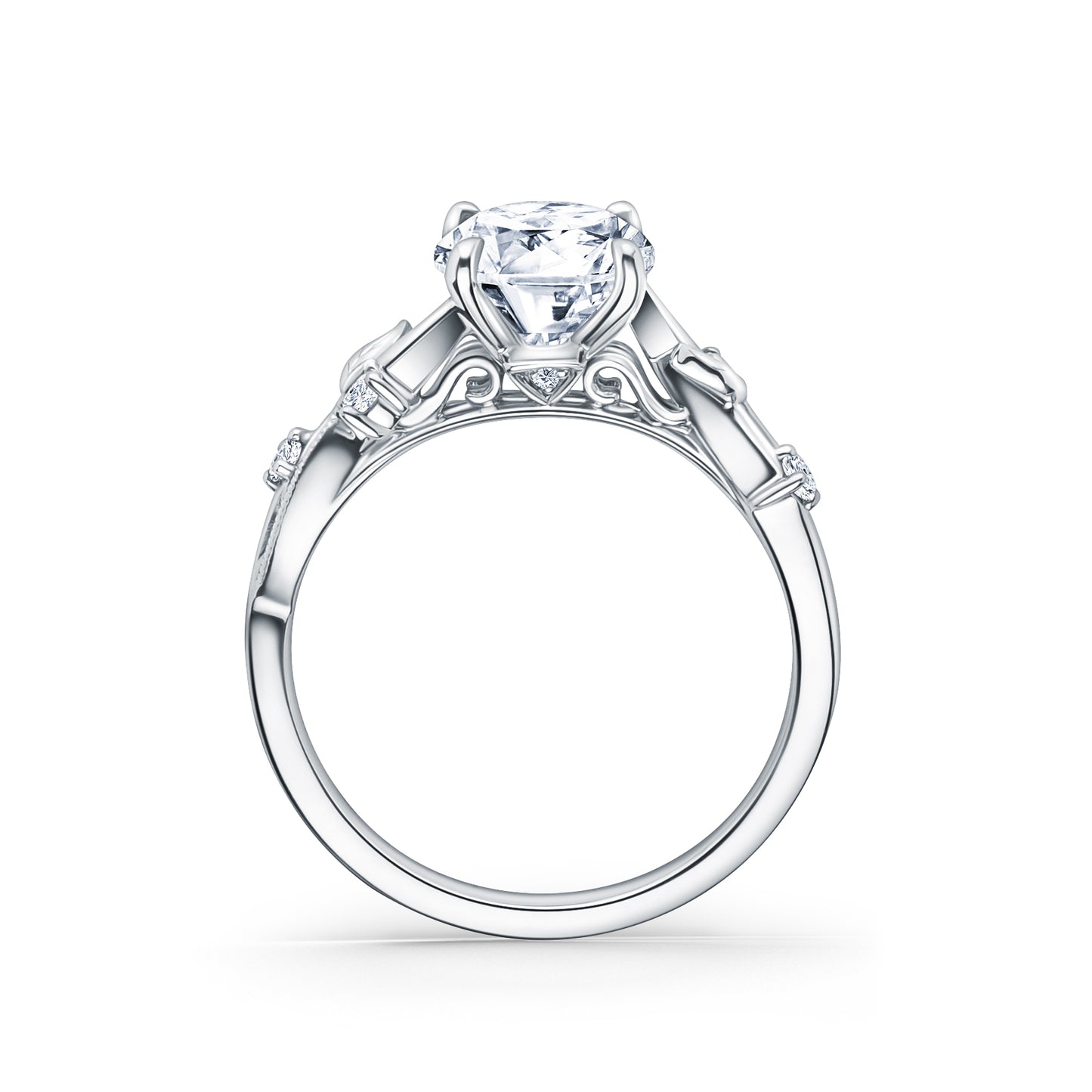 Diamond Twig Cathedral Engagement Ring