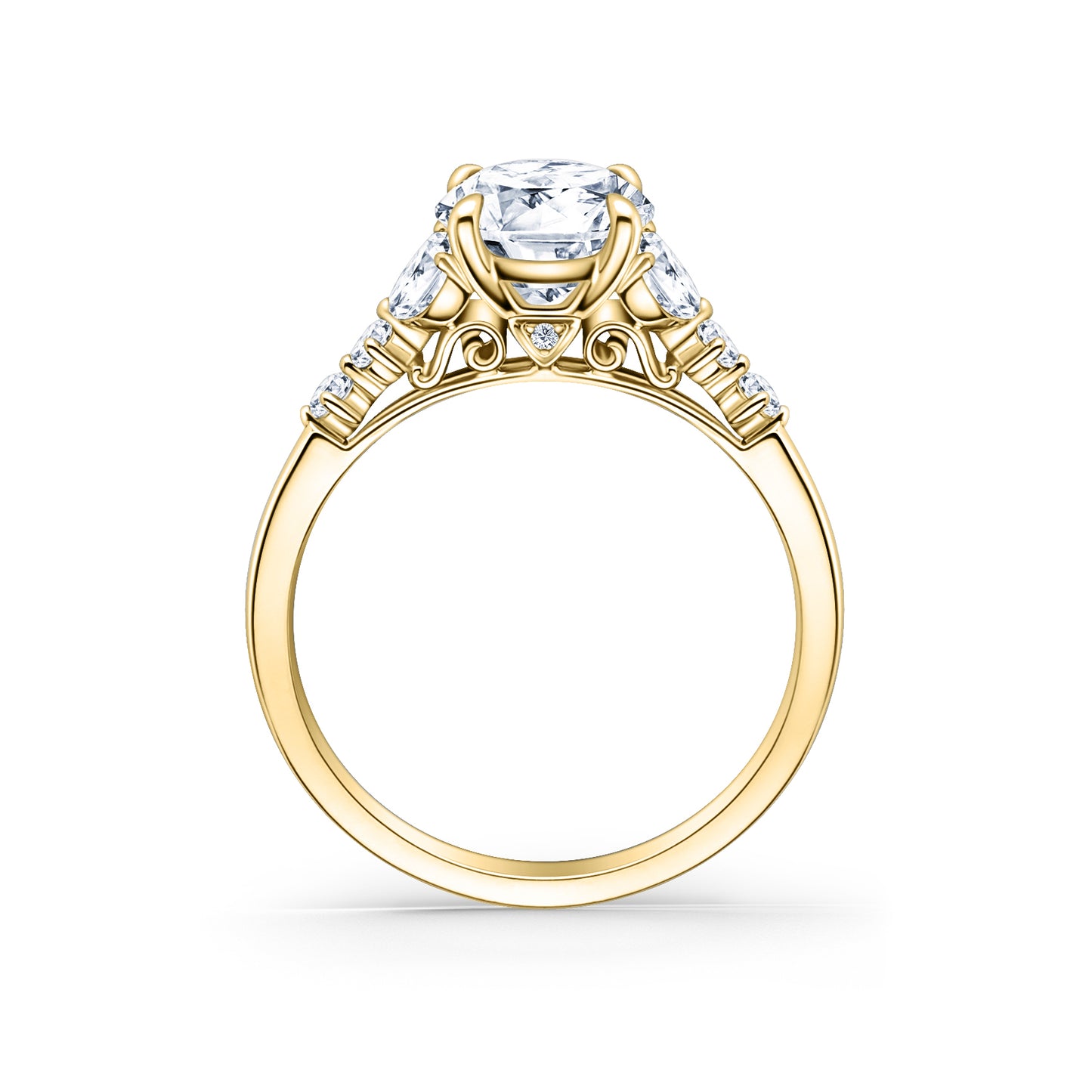 Marquise Diamond Cathedral Engagement Ring