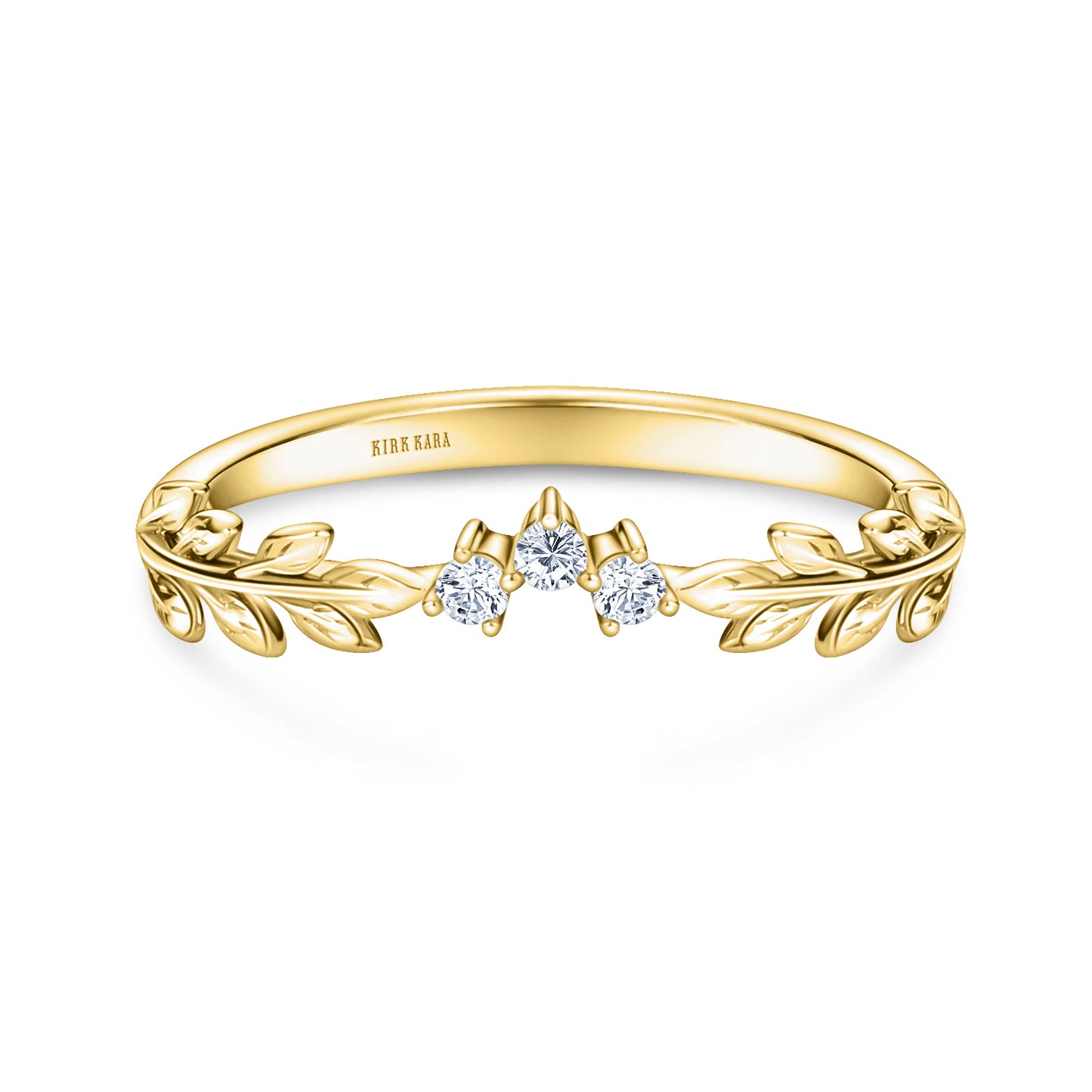 Floral Leaf Inspired Diamond Wedding Band