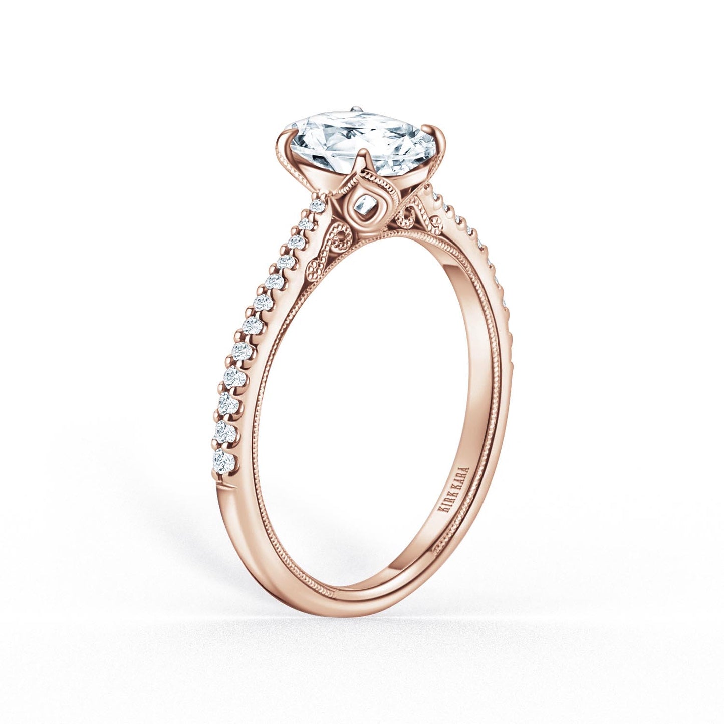 Filigree Diamond Solitaire Engagement Ring