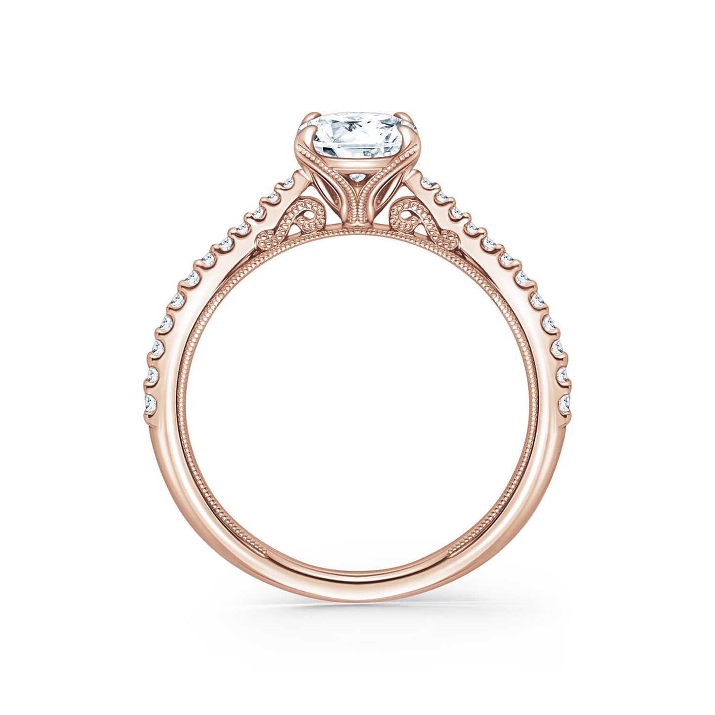 Classic Filigree Diamond Solitaire Engagement Ring