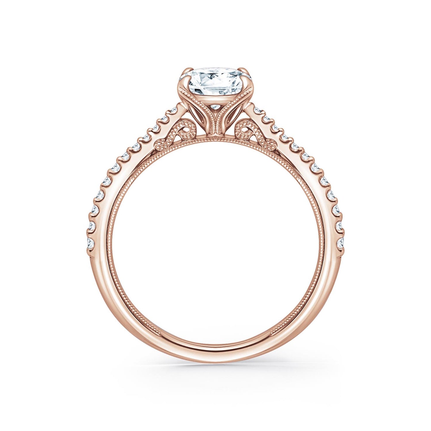 Filigree Diamond Solitaire Engagement Ring