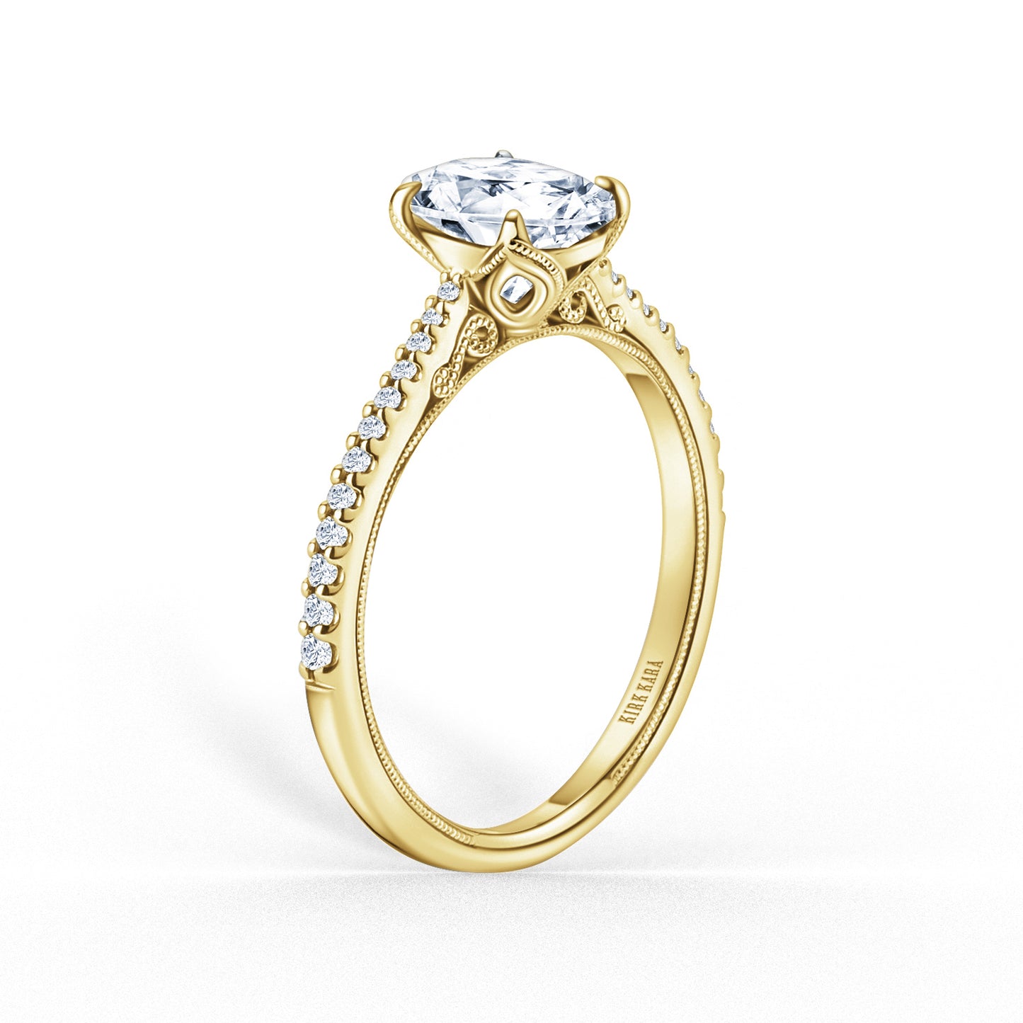 Filigree Diamond Solitaire Engagement Ring