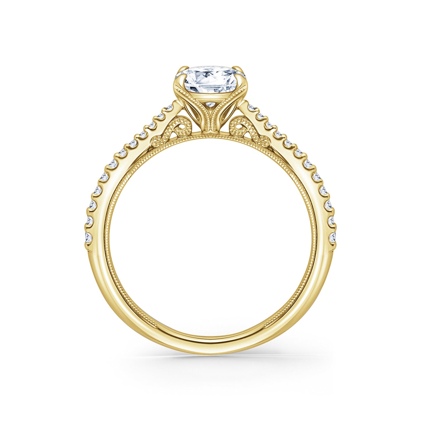 Filigree Diamond Solitaire Engagement Ring