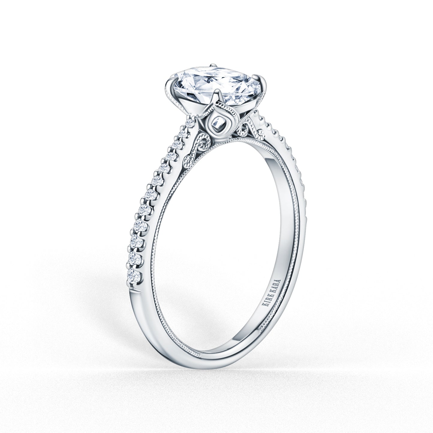 Filigree Diamond Solitaire Engagement Ring