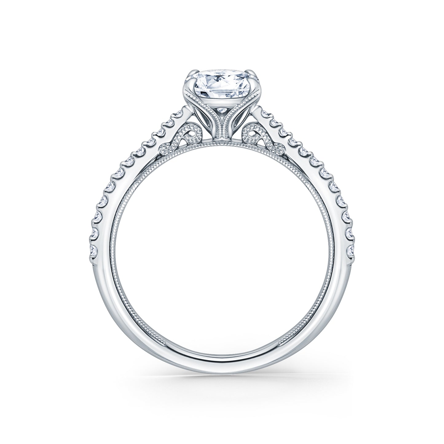 Filigree Diamond Solitaire Engagement Ring