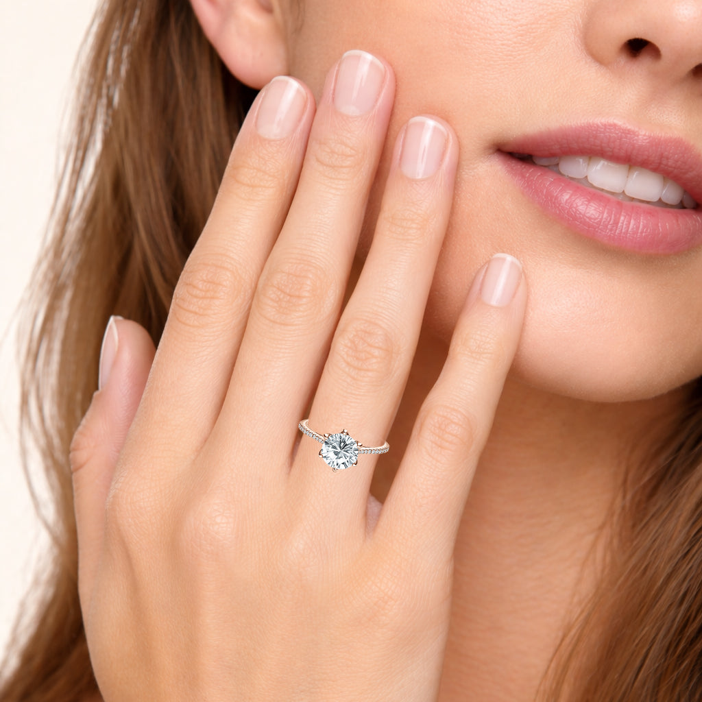 Filigree Diamond Solitaire Engagement Ring