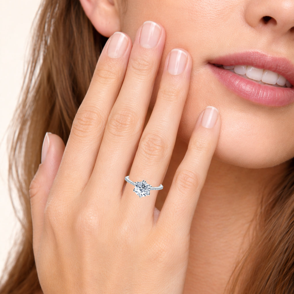 Filigree Diamond Solitaire Engagement Ring
