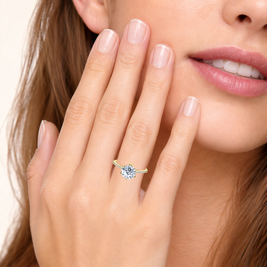 Filigree Diamond Solitaire Engagement Ring