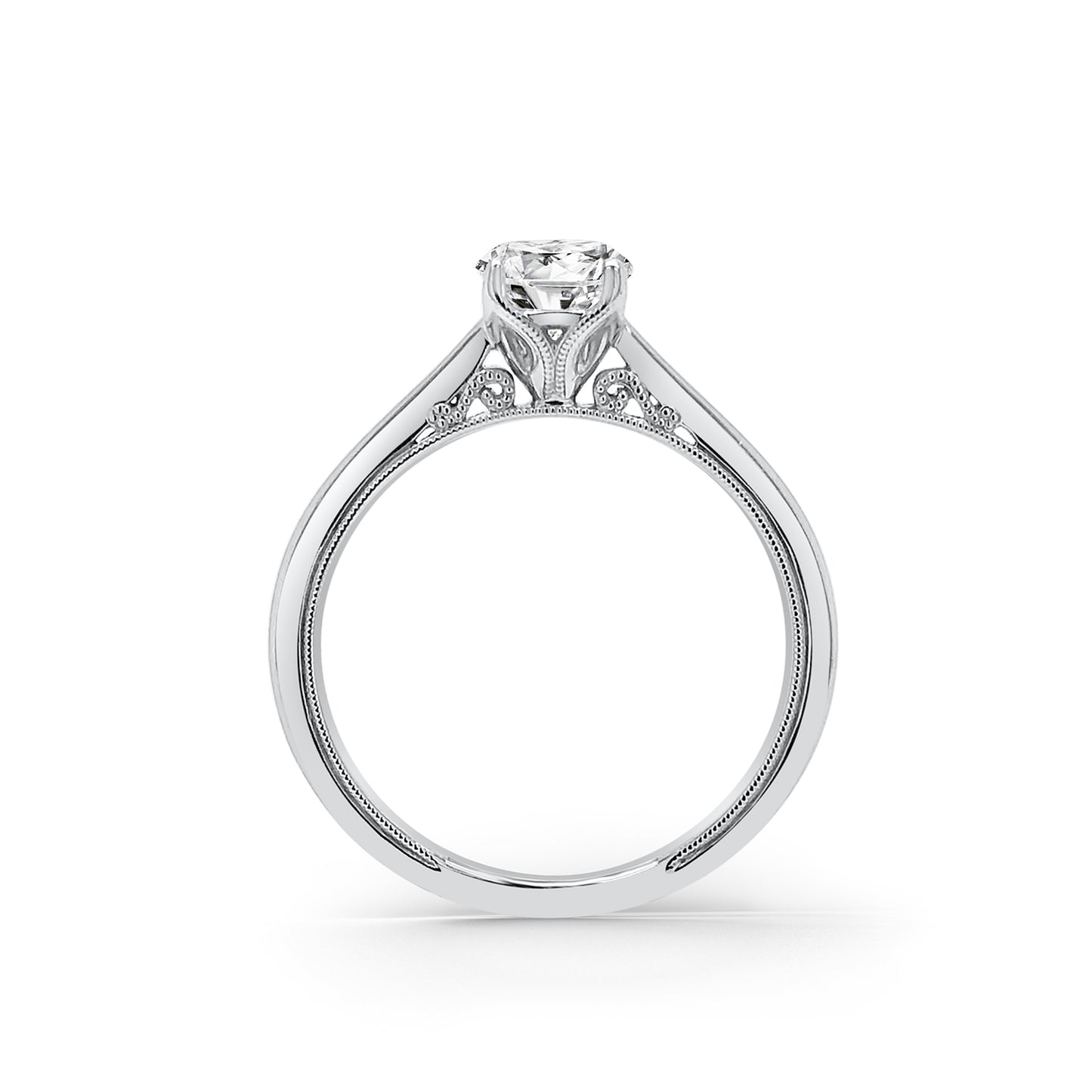 Classic Filigree Milgrain Solitaire Engagement Ring