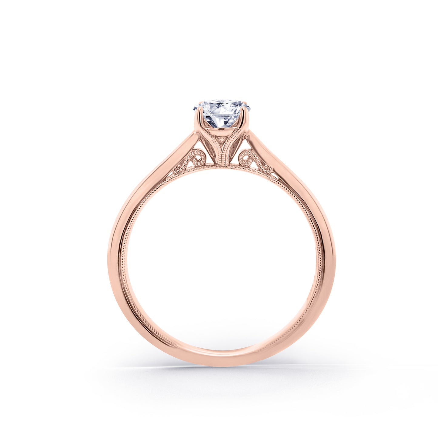 Classic Filigree Milgrain Solitaire Engagement Ring