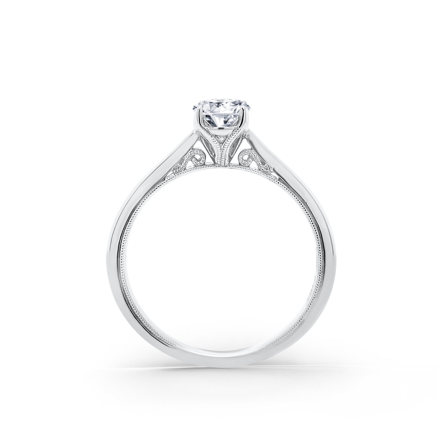 Classic Filigree Milgrain Solitaire Engagement Ring