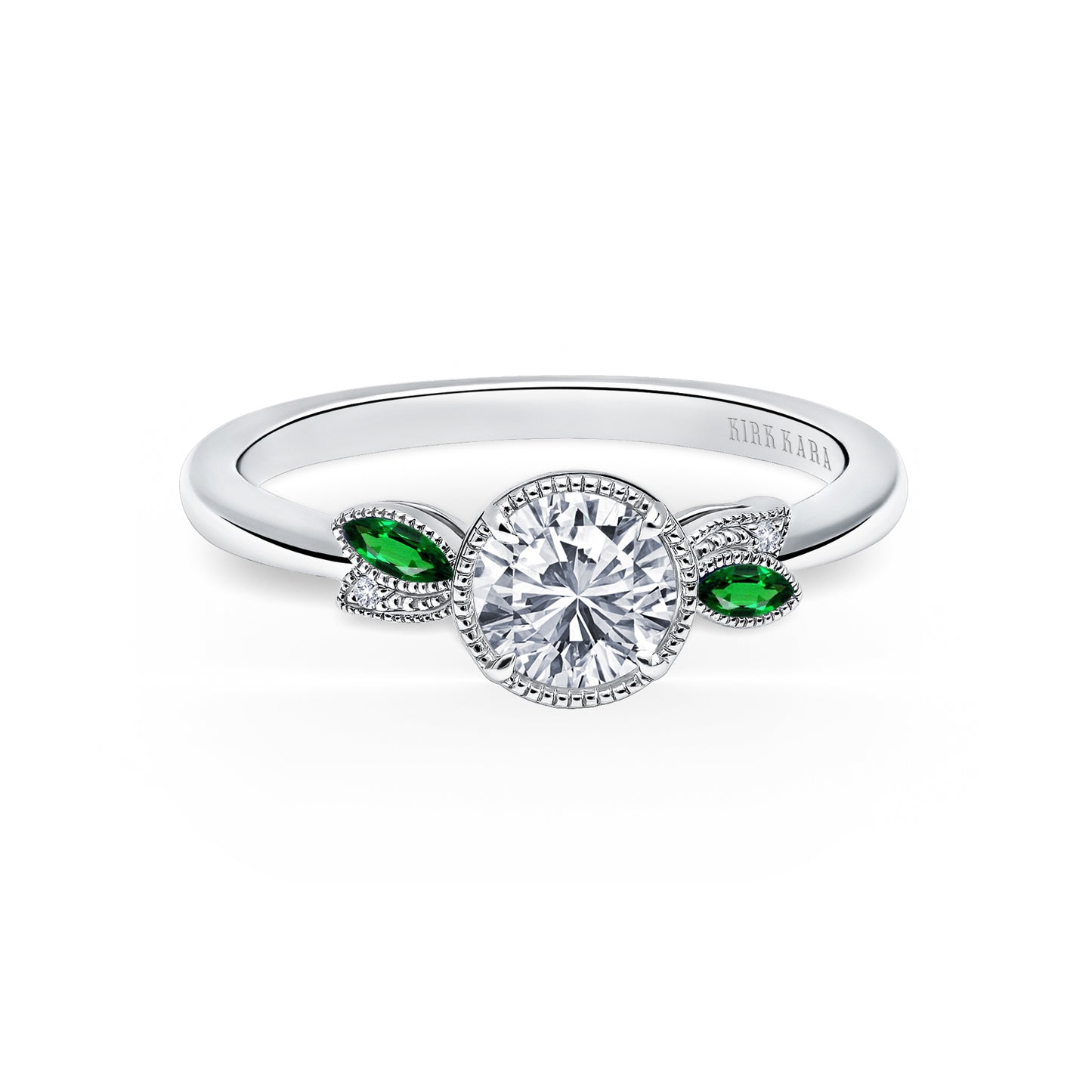 Floral Boho Tsavorite Diamond Engagement Ring