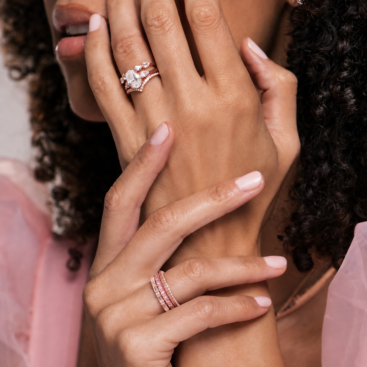 Wide Three-Stone Pear Side Stone Engagement Ring