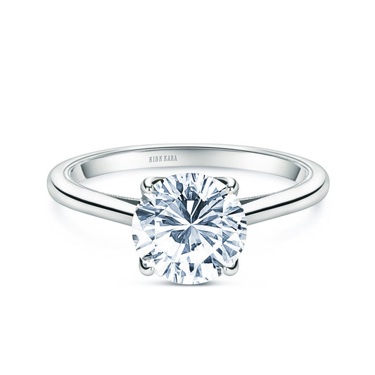 Cathedral Hidden Halo Solitaire Engagement Ring