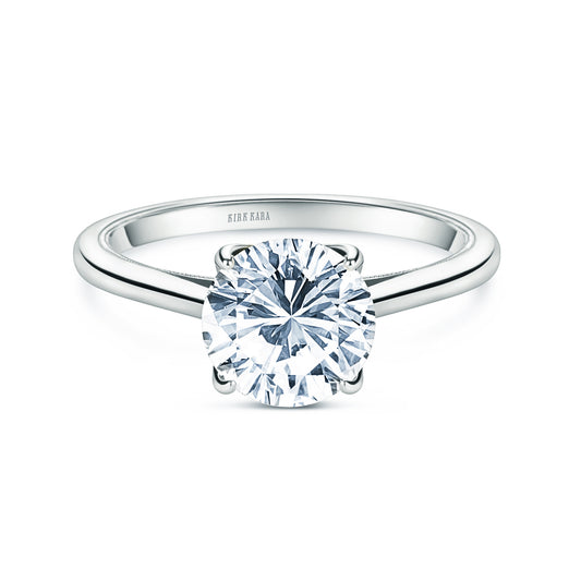 Cathedral Hidden Halo Solitaire Engagement Ring