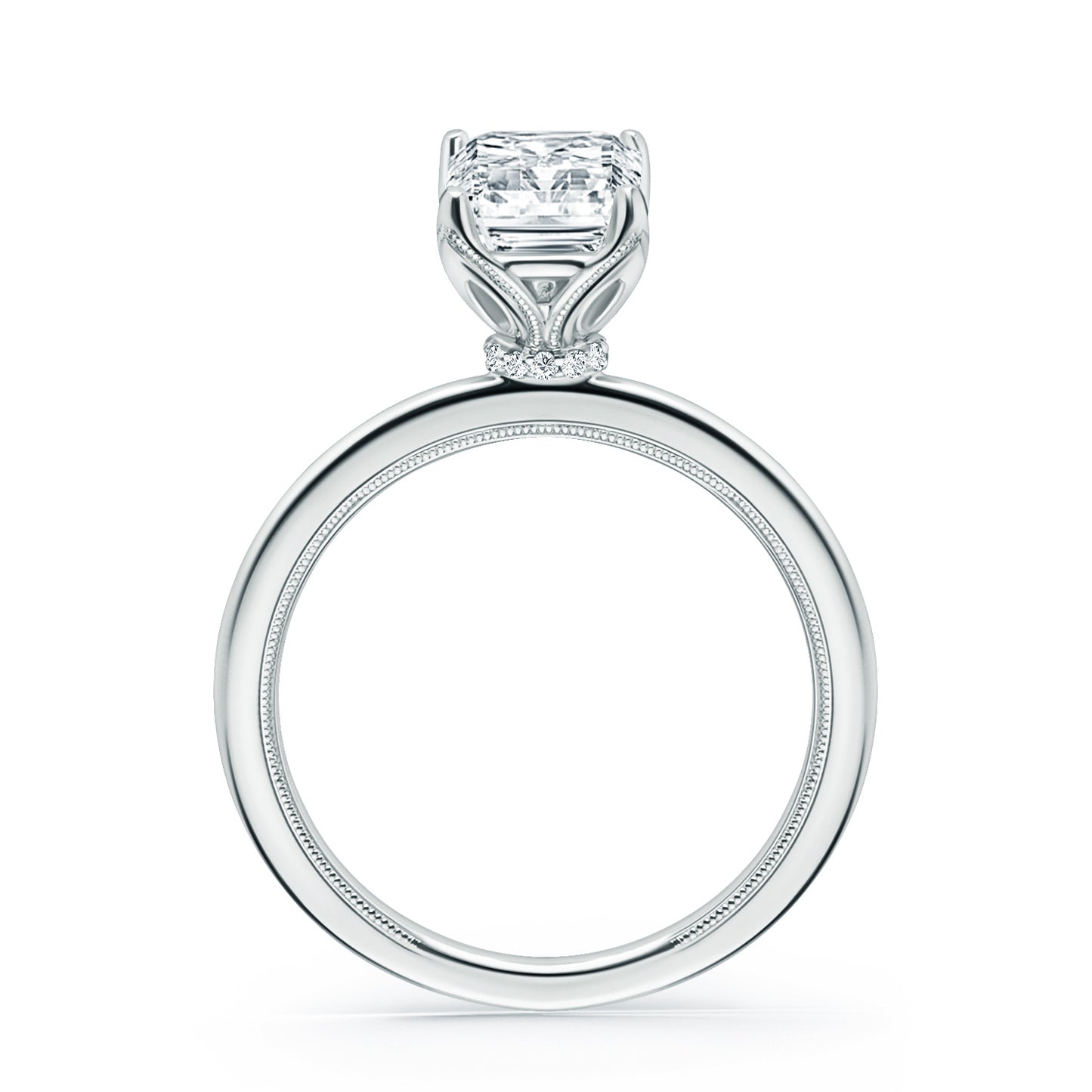 Hidden Halo Solitaire Engagement Ring