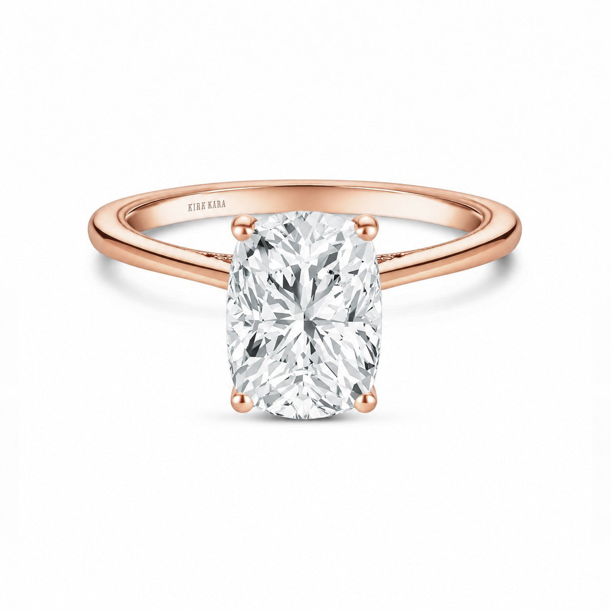 Milgrain Hidden Halo Solitaire Engagement Ring