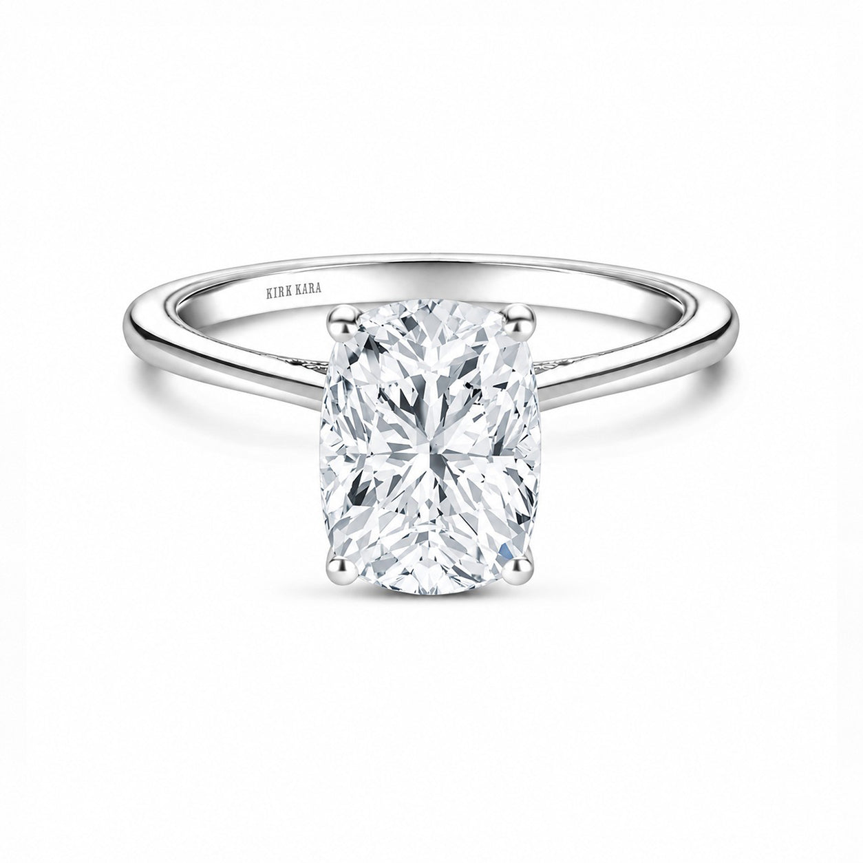 Milgrain Hidden Halo Solitaire Engagement Ring