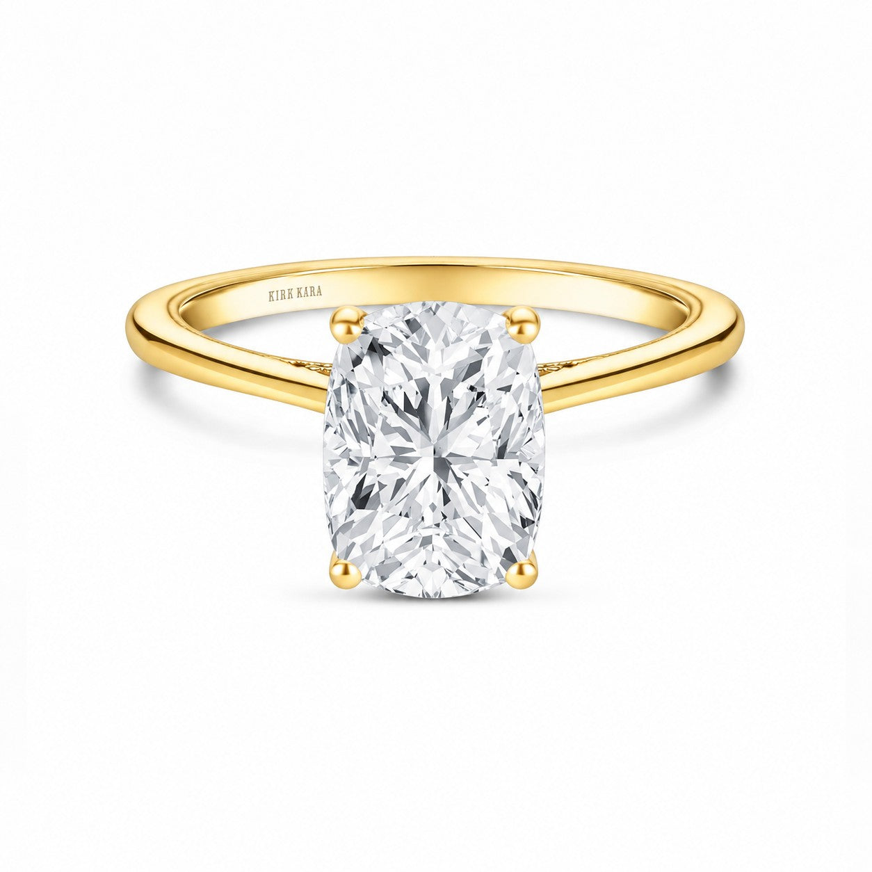 Milgrain Hidden Halo Solitaire Engagement Ring