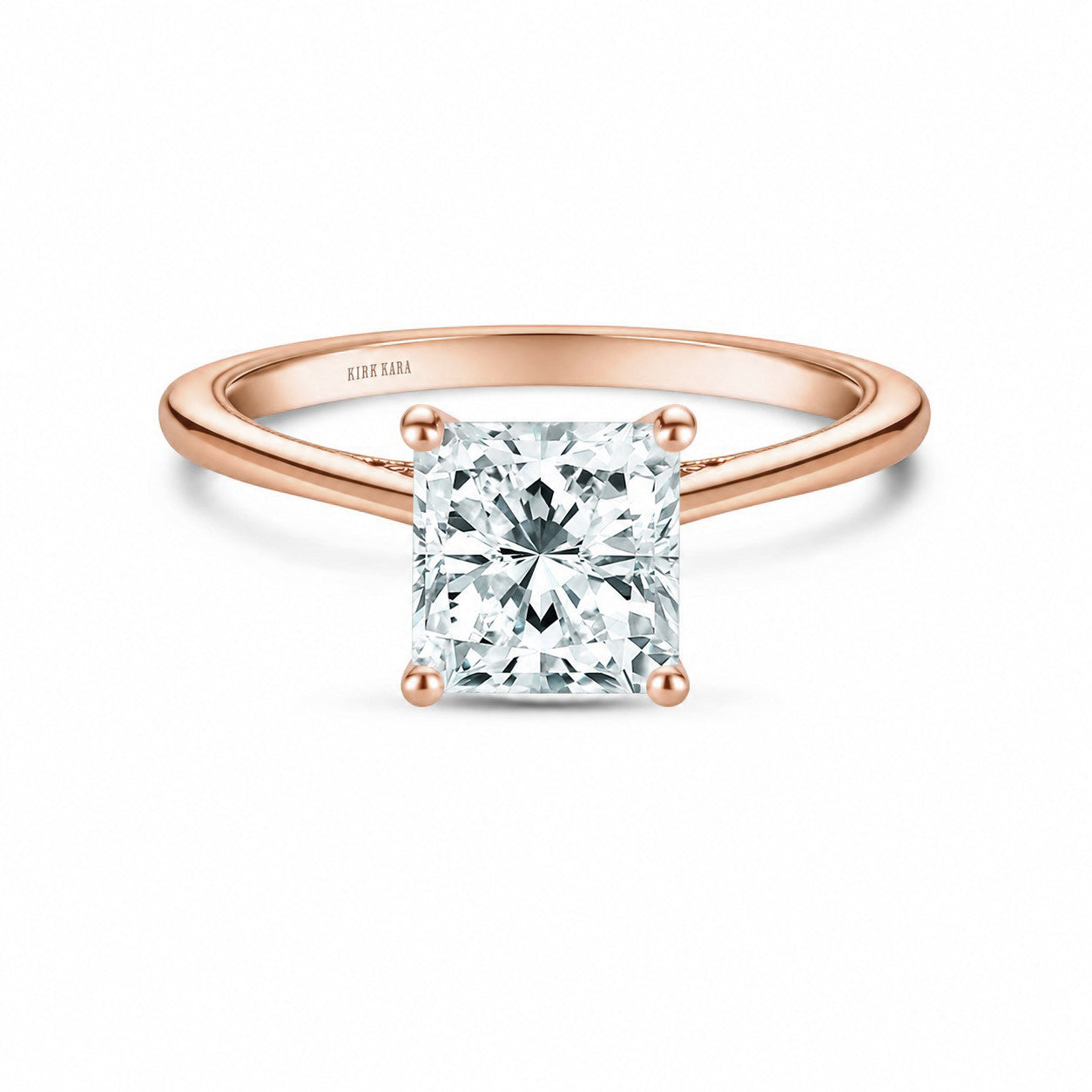 Milgrain Hidden Halo Solitaire Engagement Ring