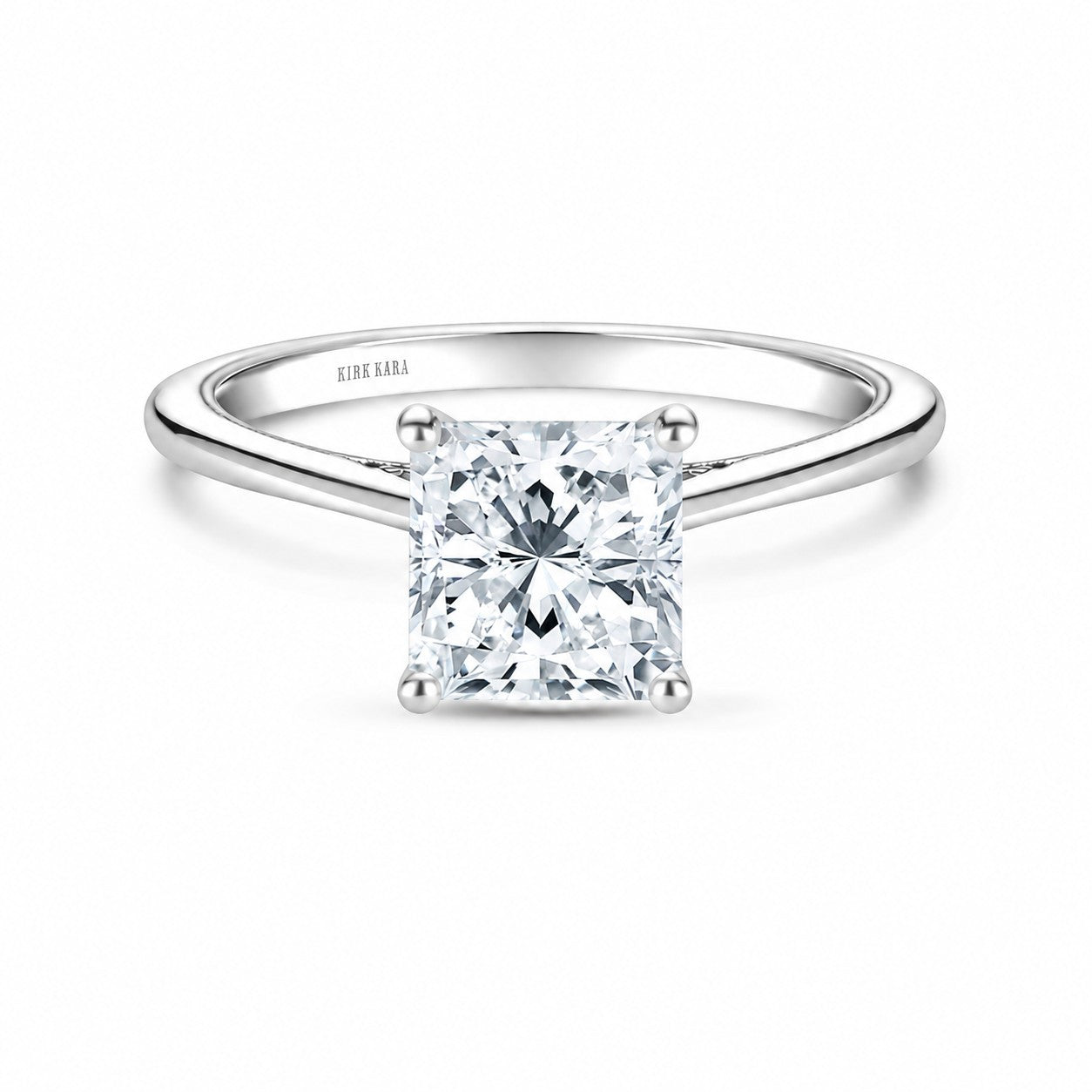 Milgrain Hidden Halo Solitaire Engagement Ring