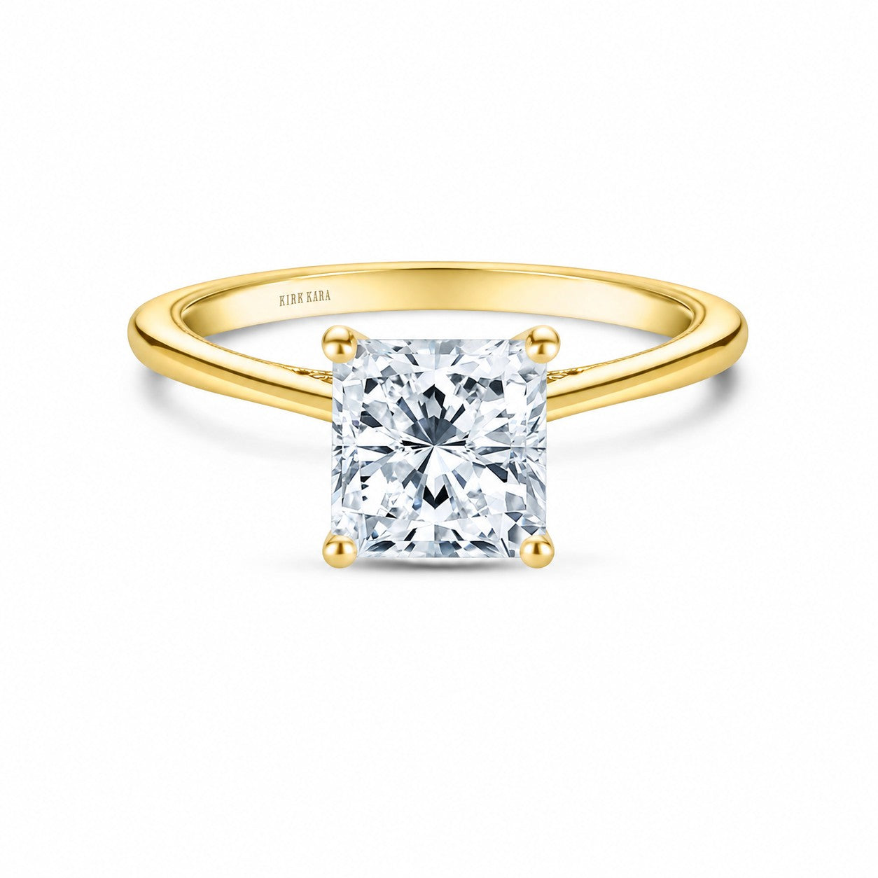 Milgrain Hidden Halo Solitaire Engagement Ring