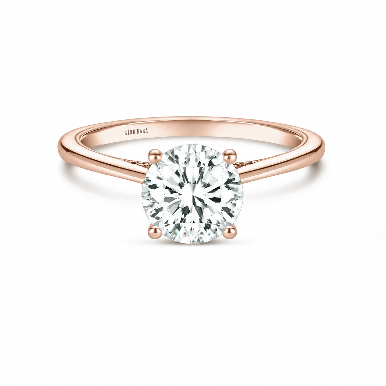 Milgrain Hidden Halo Solitaire Engagement Ring