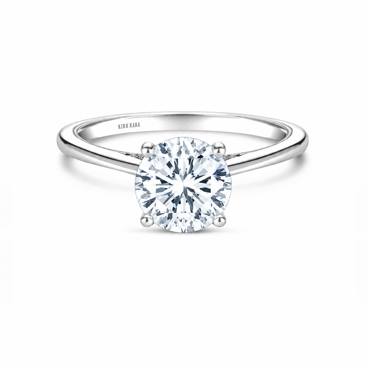 Milgrain Hidden Halo Solitaire Engagement Ring