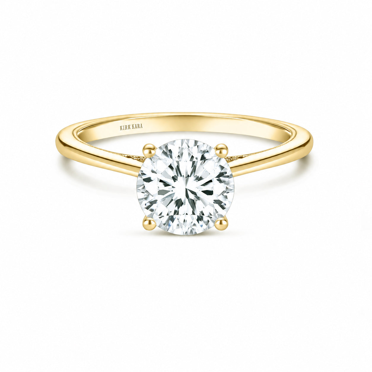Milgrain Hidden Halo Solitaire Engagement Ring