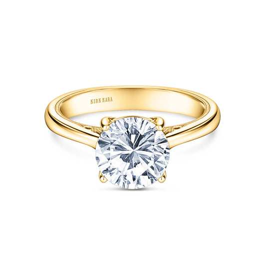 Wide Classic Filigree Milgrain Solitaire Engagement Ring