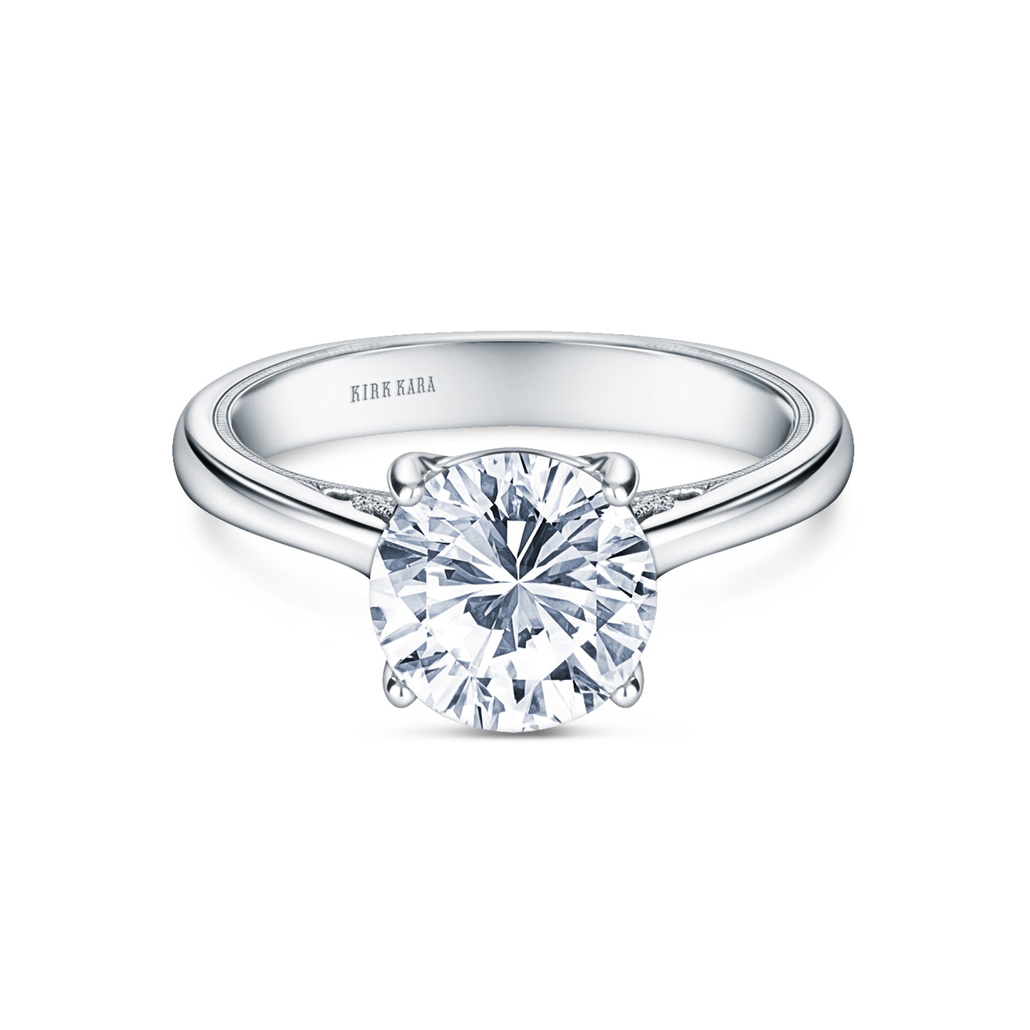Wide Classic Filigree Milgrain Solitaire Engagement Ring