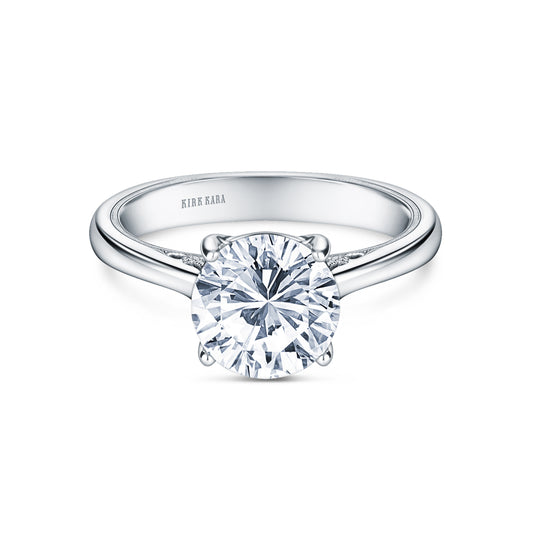 Wide Classic Filigree Milgrain Solitaire Engagement Ring