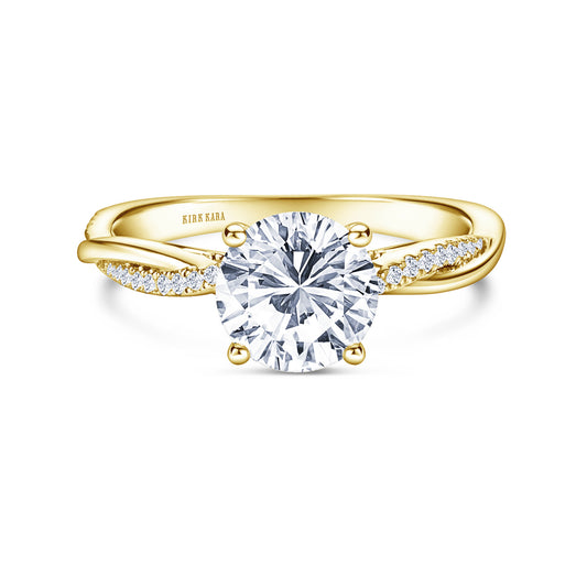 Thin Classic Diamond Twist Engagement Ring