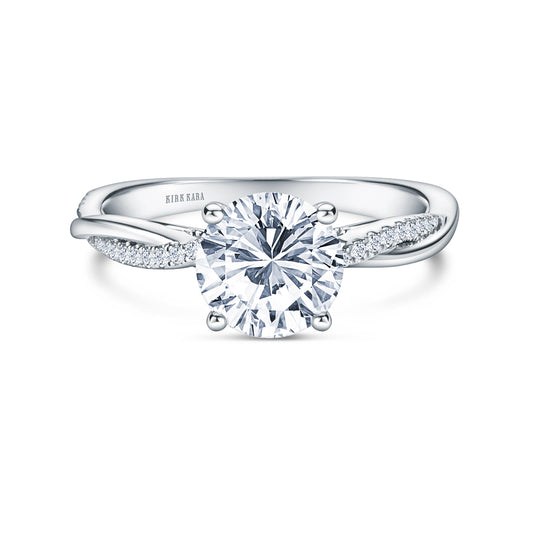 Thin Classic Diamond Twist Engagement Ring