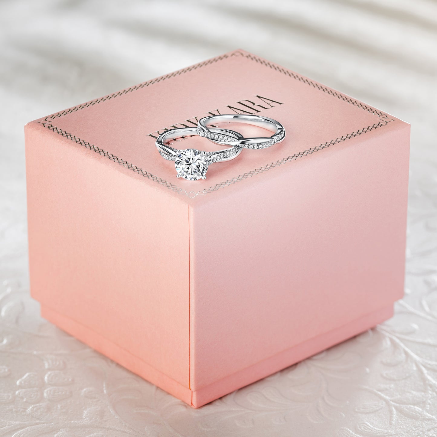 Thin Classic Diamond Twist Engagement Ring