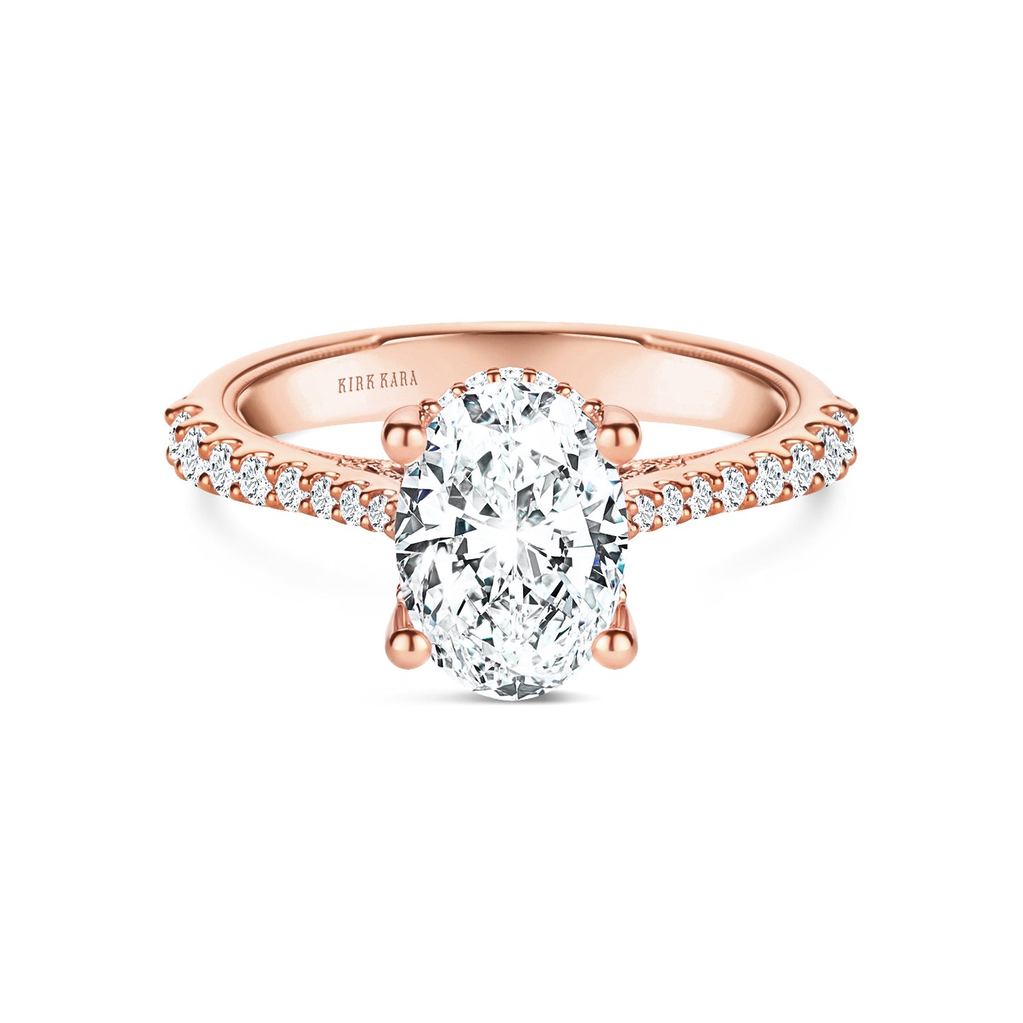 Wide Hidden Halo Classic Solitaire Engagement Ring