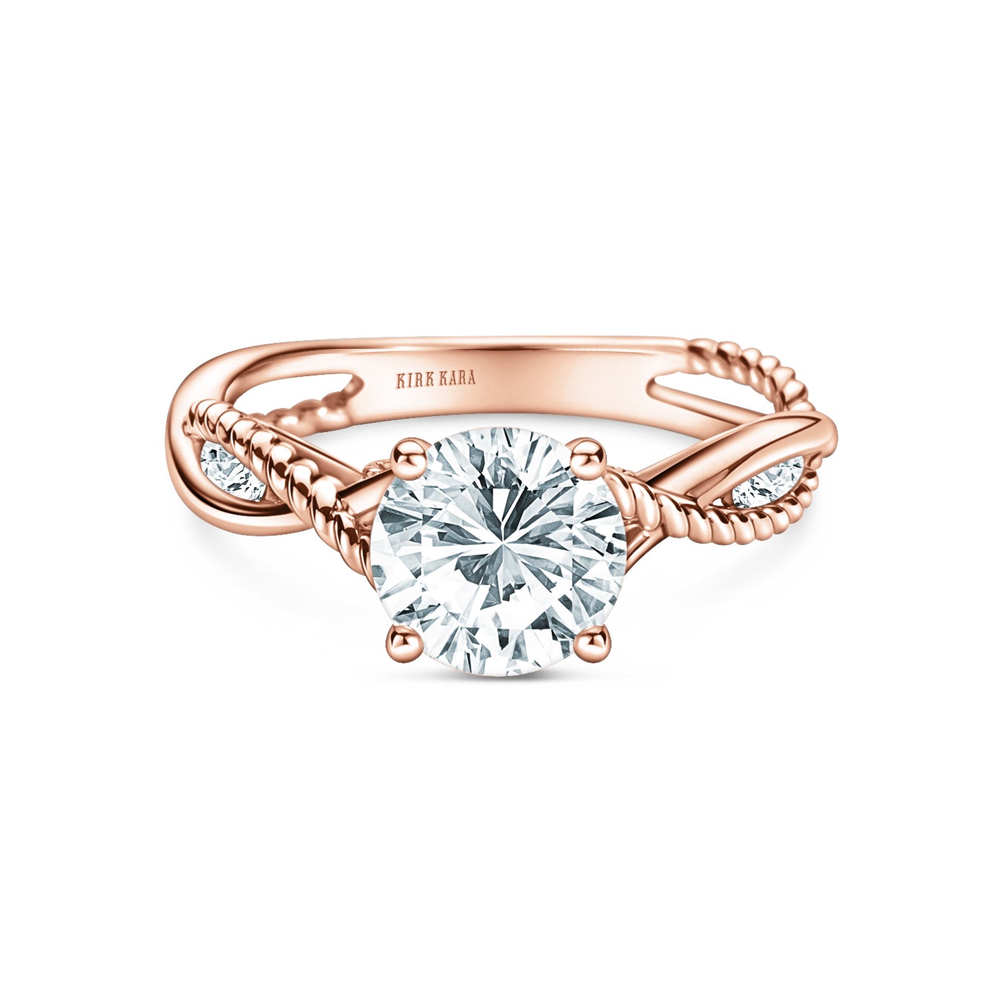Rope Twist Channel Diamond Engagement Ring