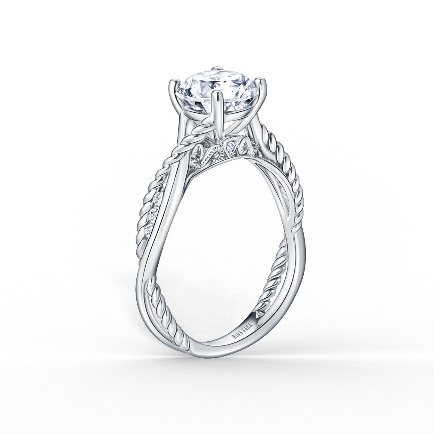Rope Twist Channel Diamond Engagement Ring