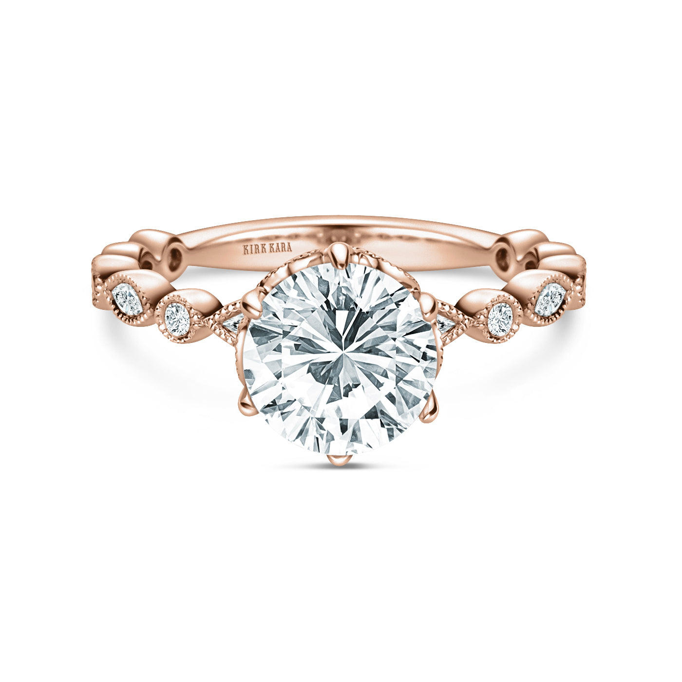 Marquise Round Boho Swirl Diamond Engagement Ring