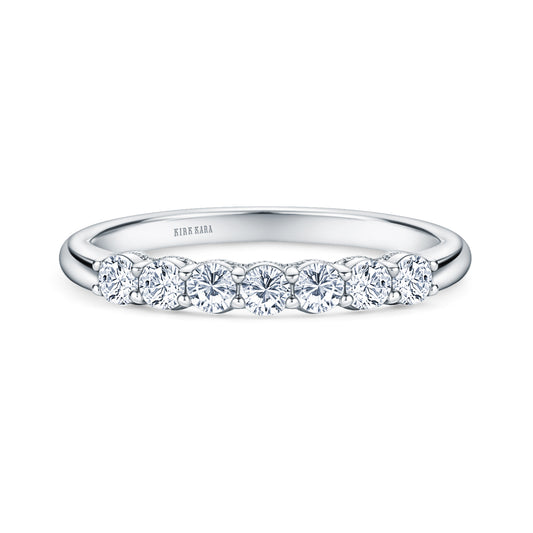 Prong Set Milgrain Round Diamond Wedding Band