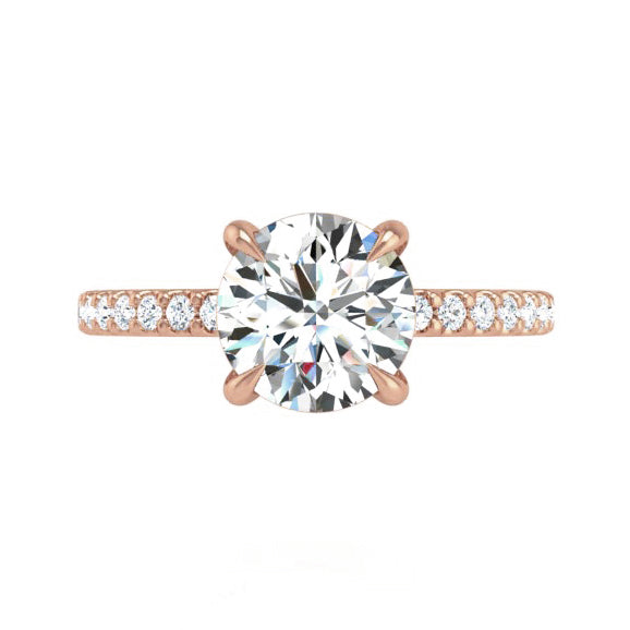 Preset Diamond Solitaire Round Lab Diamond Engagement Ring