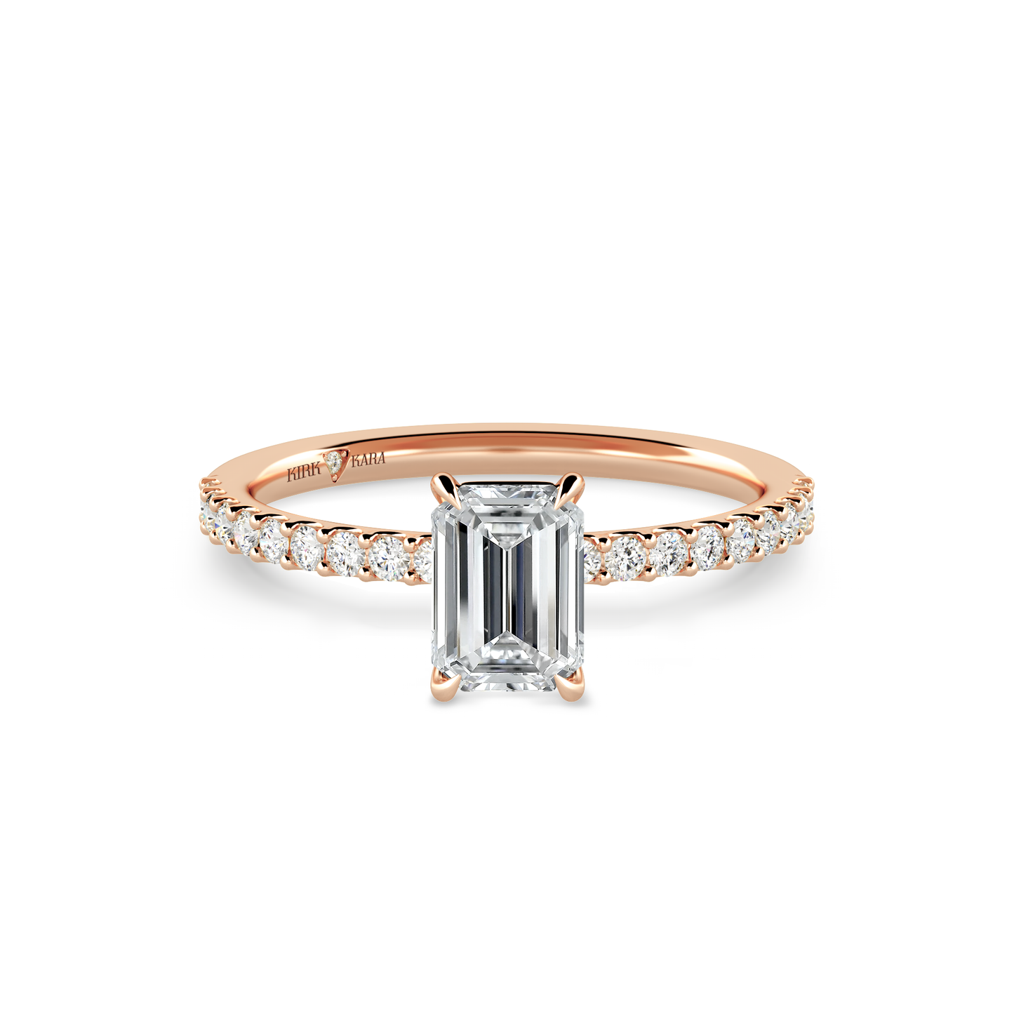 Preset Emerald Lab Diamond Engagement Ring - Center Diamond Included