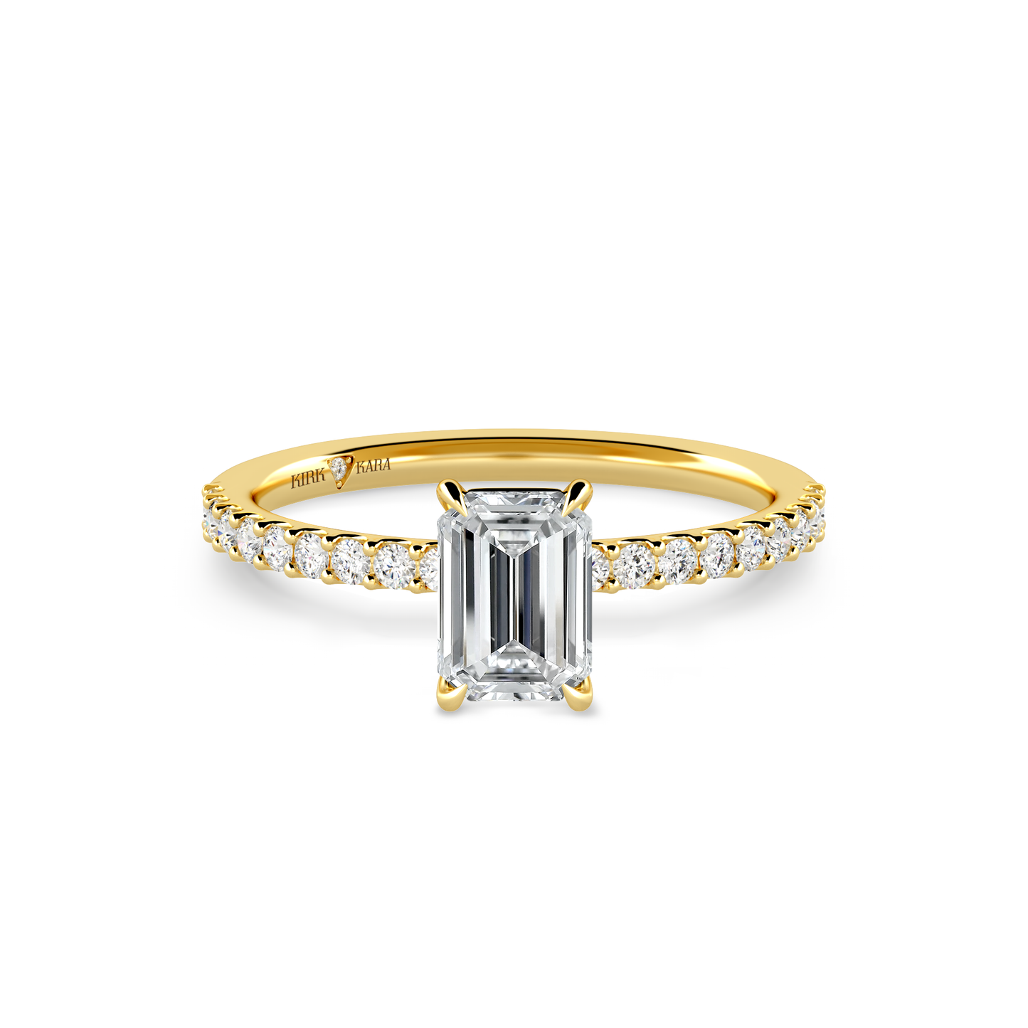 Preset Emerald Lab Diamond Engagement Ring - Center Diamond Included