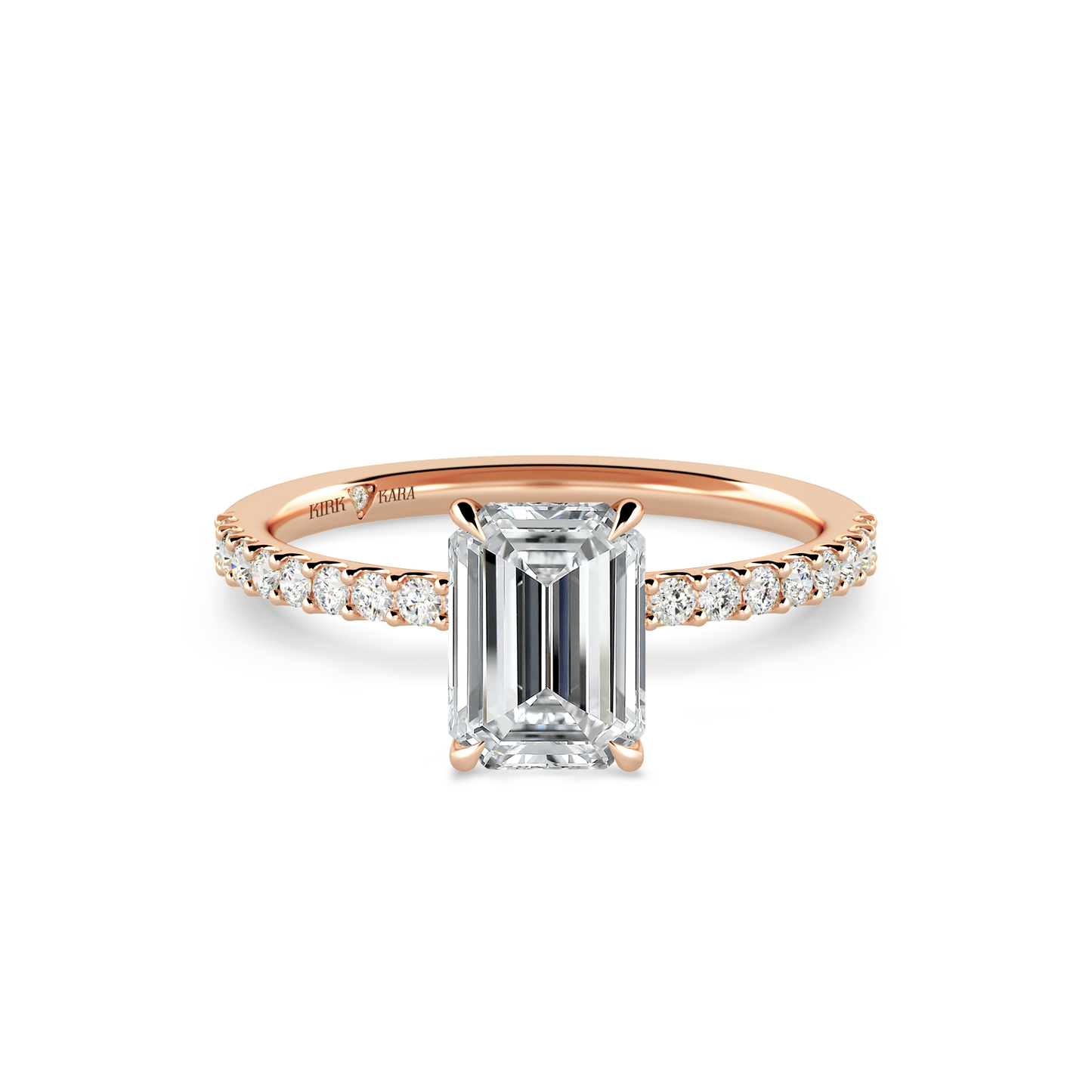 Preset Emerald Lab Diamond Engagement Ring - Center Diamond Included