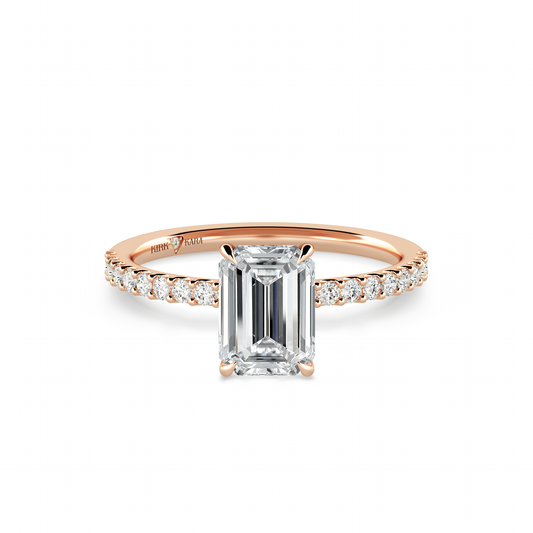 Preset Emerald Lab Diamond Engagement Ring - Center Diamond Included