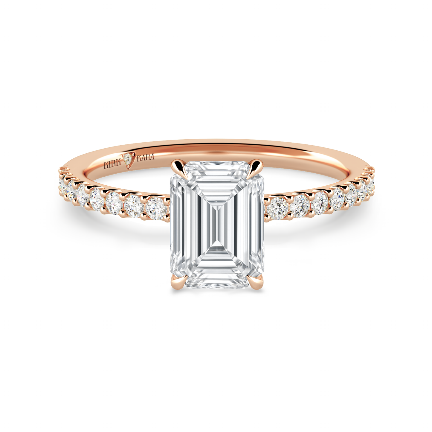 Preset Emerald Lab Diamond Engagement Ring - Center Diamond Included