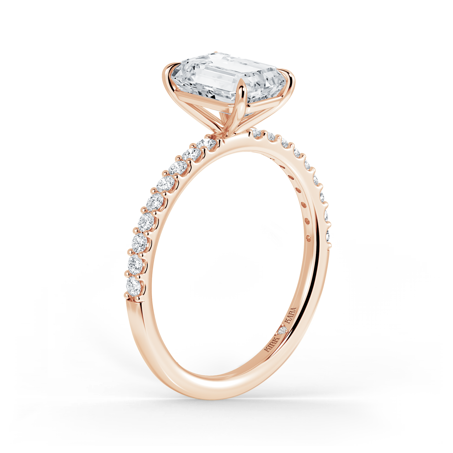 Preset Emerald Lab Diamond Engagement Ring - Center Diamond Included