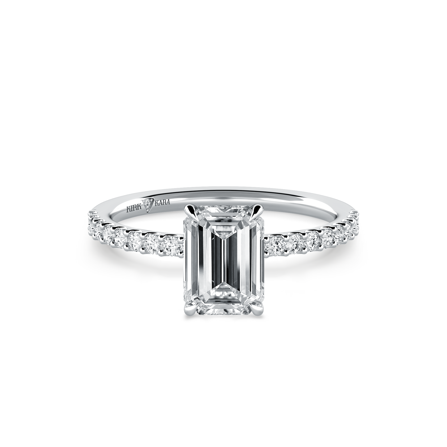 Preset Emerald Lab Diamond Engagement Ring - Center Diamond Included