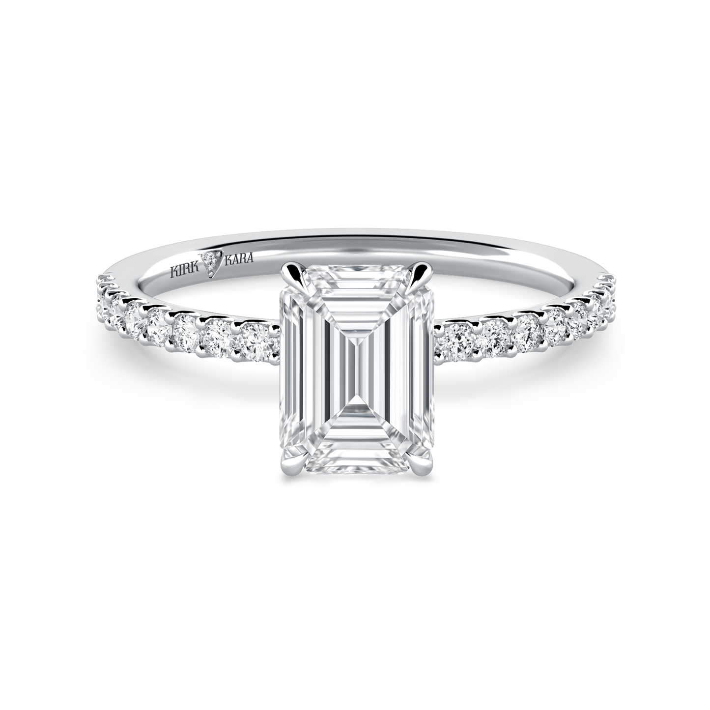 Preset Emerald Lab Diamond Engagement Ring - Center Diamond Included